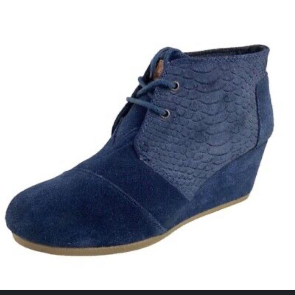Tom Suede navy ankle booties